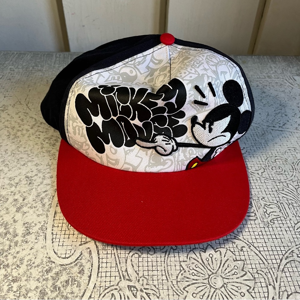 Disney Parks Mickey Mouse Adult Cap - Red, Blue and White colorway